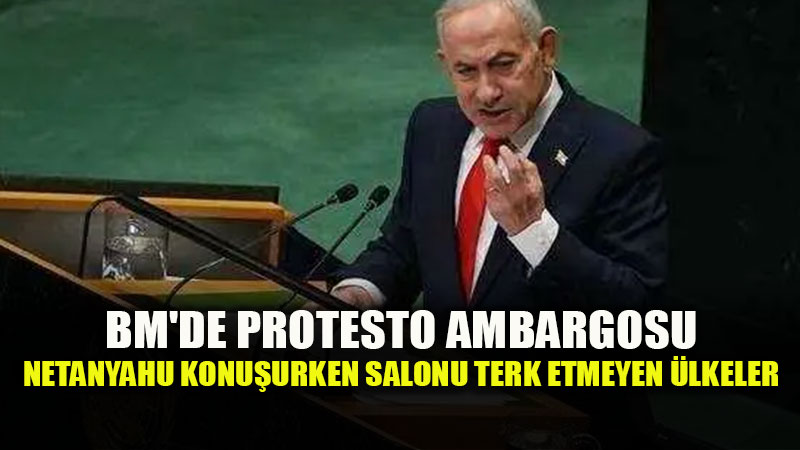 Netanyahu konu�urken salonu terk etmeyen �lkeler!